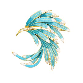 Merdia Phoenix Fashion Brooches, Gradient Phoenix Tail Brooch Pins, Phoenix Feather Tail Brooch Elegant Clothing Accessories Scarf | Shawl Pin | Brooch Pins for Women | Scarf Pins | Buckle-Blue