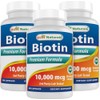 Best Naturals Biotin 10,000 mcg 200 Capsules (Pack of 3)