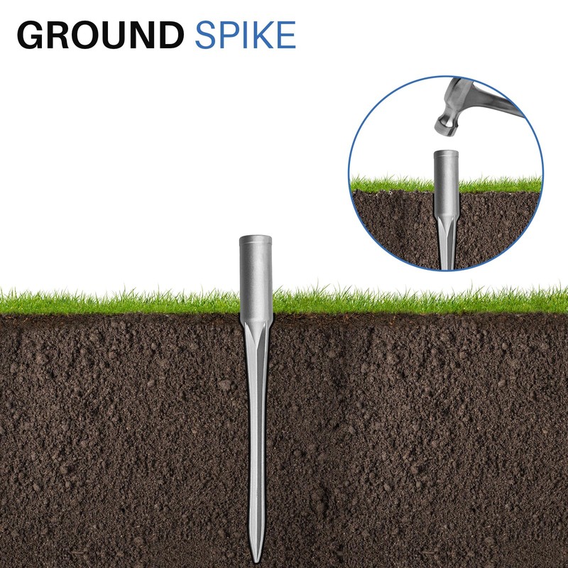 ECOOPTS 5 Pack Aluminum Fence Post Anchor Ground Spike, 1-5/16"