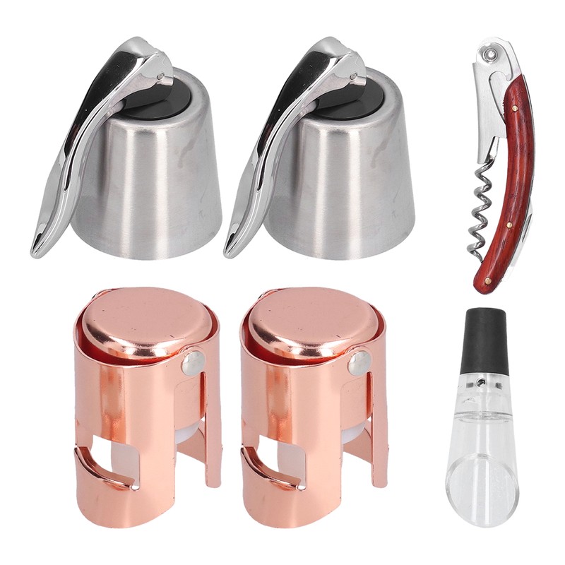 6pcs Wine Tool Kit Champagne Stopper Wine Preservation Cork Wine