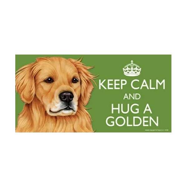 KEEP CALM AND HUG A GOLDEN RETRIEVER Color Car Fridge