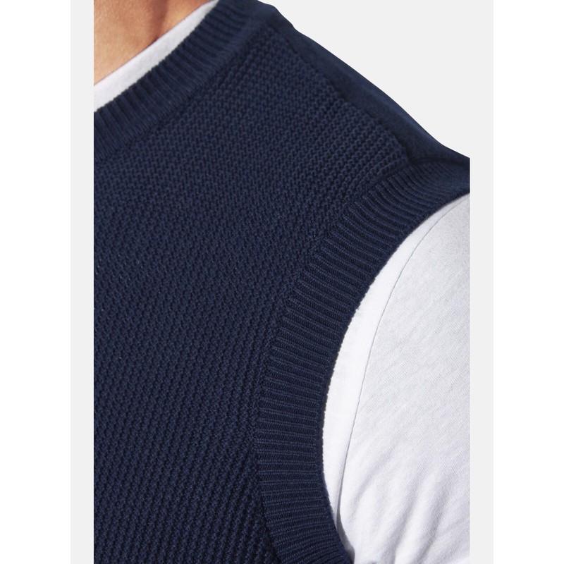 Jan Vanderstorm Urva Men's Sleeveless Knitted Casual Top, darkblue
