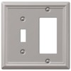 Amerelle 149TRBN 1TGL/1RKR BN WALL PLATE, Single Toggle/Single Rocker-GFCI, Brushed