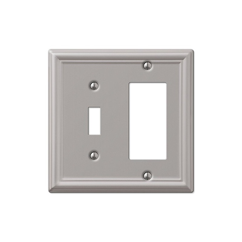 Amerelle 149TRBN 1TGL/1RKR BN WALL PLATE, Single Toggle/Single Rocker-GFCI, Brushed
