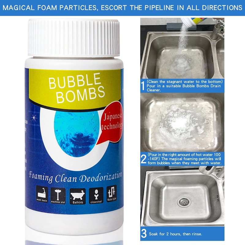2 Pcs Powerful Magic Bubble Bombs Drain Cleaner - Fast