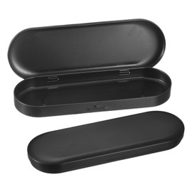 uxcell 2 Pcs Metal Tin Box Container, 6.9x2.4x0.7 Inch Oval Empty Hinged Lid Box Mini Portable Storage Containers for Candy Drawing Pin Crafts, Black