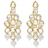 Aheli Kundan Pearl Long Multi Layered Collar Pendientes Set Joyería