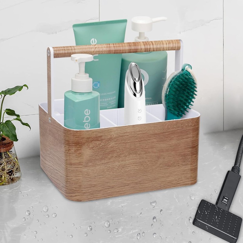 Portable Shower Caddy for Bathroom Storage – Adjustable Dividers &