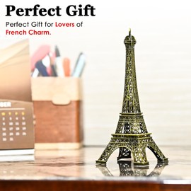 Crocon Paris Eiffel Tower Set of 2 Iconic Paris Statues for Home Décor Table & Desk Centerpieces Bedroom Kitchen Housewarming Birthday Gifts for Women mom Birthday Sister Present Size : 15cm