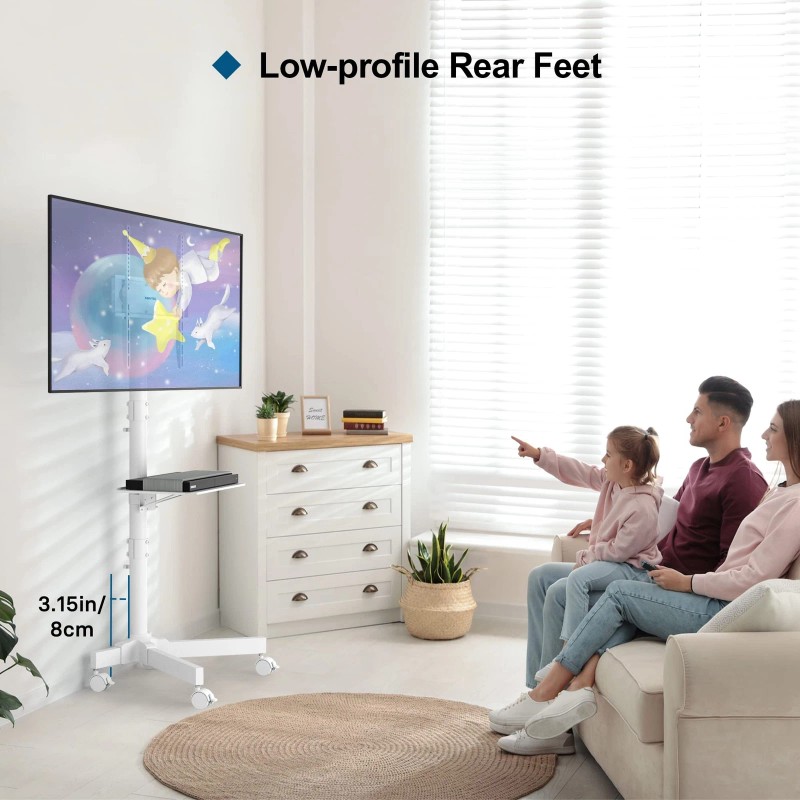 BONTEC Mobile TV Stand, Rolling TV Stand for 23-60 Inch