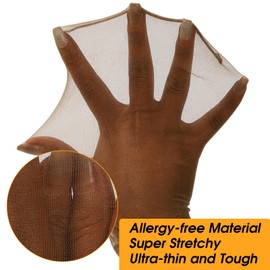 BEEOS Dark Brown Skinlike HD Wig Cap for Women, 10 Pieces Invisible Ultra-thin Stretchy Stocking Caps for Lace Front Wigs