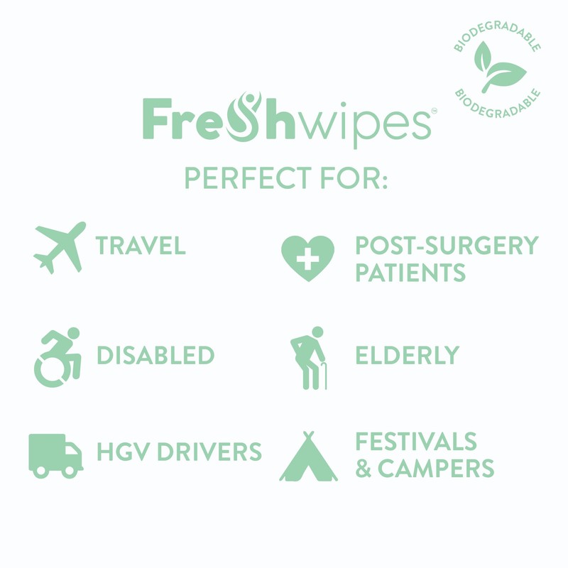 FreshWipes Antibacterial Body Wipes For Adults 1 Pack (12 Wipes)