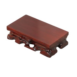 GOLDY&WENDY Chinese Rectangular Mahogany Base Hand Carved Malas Wood Smooth Vase Sculpture Pottery Display Pedestal Stand