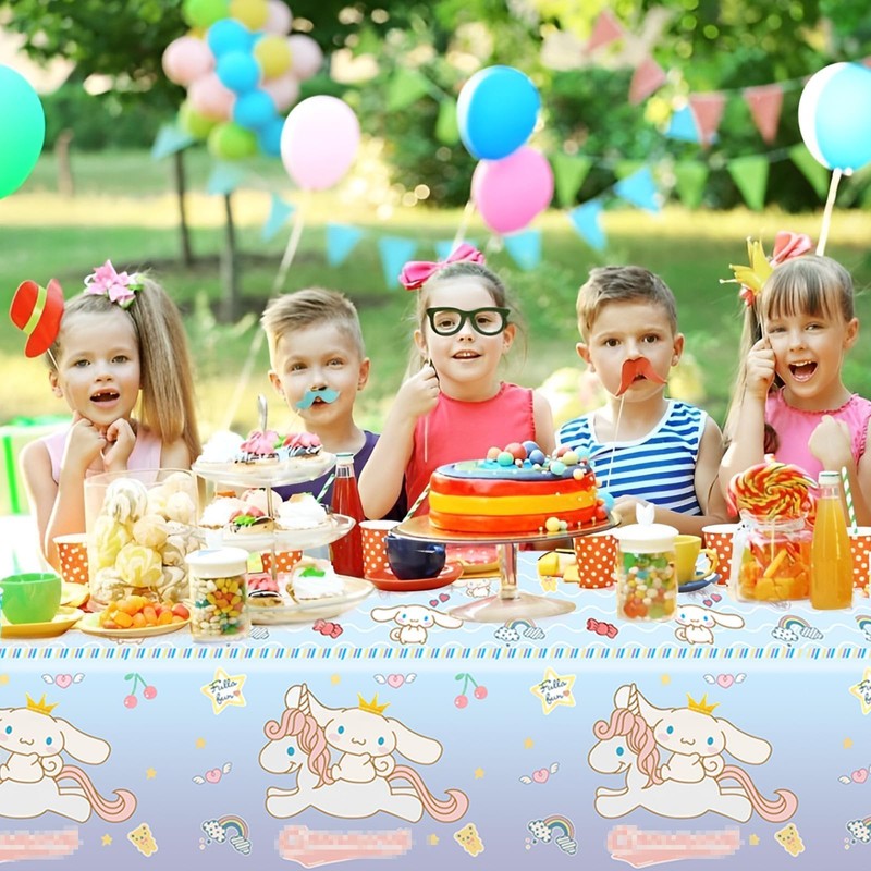 Ainvliya 2Pcs Party Table Cloth 137x183cm, Happy Birthday Party Disposable