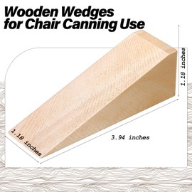 Treela Wooden Wedges for Chair Caning Supplies Wood Wedge Non Slip Wood Door Wedge Tool Triangle Block for Chair Caning Door Stop, 3.94 x 1.18 x 1.18 Inch(10 Pieces)