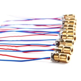 DTOL 10pcs 5V 650nm 5mW Red Dot Laser Head Red Laser Diode Laser Tube with Leads Head Outer Diameter 6mm