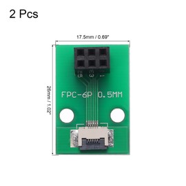 MECCANIXITY 2pcs FFC FPC Connector Board 5 Pins 0.5mm Socket to 2.54mm Double Row Female Header Strip Adapter, PCB Converter Board for LCD TVs/Digital Cameras/Laptops