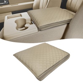 KBH Center Console Armrest Cover for Ford F150 2011-2014, Jump Seat Only, Car Arm Rest Protector, Vinyl Leather Trim, Anti-Scratch, Beige
