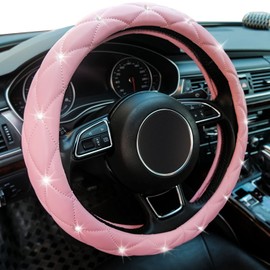 Funda universal para volante con microfibra de piel para coche, camión, SUV, funda antideslizante para volante de 15 pulgadas