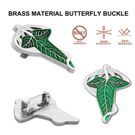 6Pack Elegance Elven Green Tree Leaf Badge Lapel Pins Bulk,collection cute pins badges Enamel Pins Souvenir Brooches Jewelry Gift