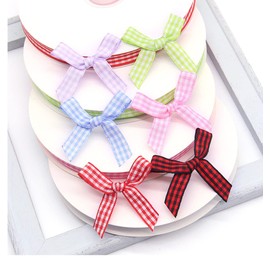 45 m Checked Ribbon Gift Ribbon Vichy Farmer's Check Ribbons for Crafts, Fabric Ribbon Decorative Ribbon Bows for Christmas Wedding Valentine's Day Christening Birthday Party Gift Packaging, 10 mm