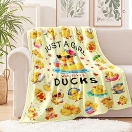 Duck Blanket Gifts for Duck Lover Ducks Themed Gifts for Women Kids Adults Soft Flannel Ducks Throw Blanket 50"x40"