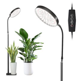 TVTUTPWY Standing Grow Light for Indoor Plants, 6000K 216 LEDs Floor Plant Growing Lamp with Stable Base for Large Plants, 4/8/12 Timer Setting & Adjustable 16-29IN, 5 Dimming Brightness