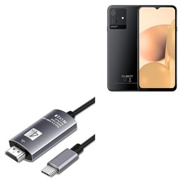 BoxWave Cable Compatible with Cubot Note 50 - SmartDisplay Cable - USB Type-C to HDMI (6 ft), USB C/HDMI Cable - Jet Black