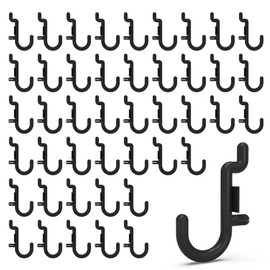 HUHOLE Pegboard Plastic Hooks 200pc - Black Peg Board Hooks for Hanging Jewelry, Tools, Hardware, Peg J Hook Only Fits 1/4" Pegboard - Durable Pegboard Hooks for Organized Display (Black 200PC)