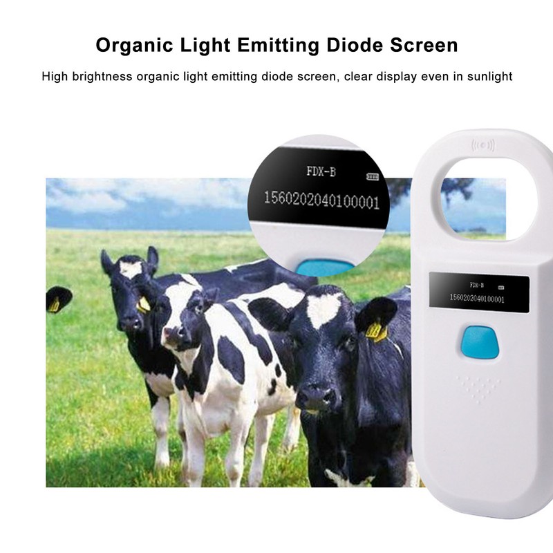 Microchip Reader Scanner 134.2KHZ 125KHZ USB Rechargeable Handheld Pet Tag