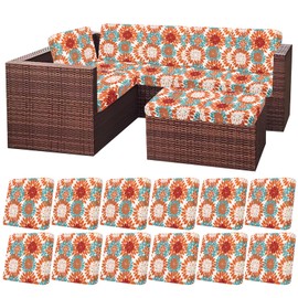 HEBE Outdoor Patio Cushion Covers Set of 12 Waterproof Stretch Seat Cushion Cover for Patio Furniture Clearance Outdoor Sofa Cushion Cover Replacement Couch Slipcovers Chair Seat Cover