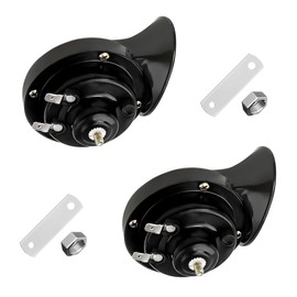 KVAEY - Juego de 2 bocinas de tren superfuerte, de 300 DB, resistente al agua, 12 V, kit de repuesto para bocinas de aire de coche de tono alto y bajo, doble bocina, de repuesto universal para coche