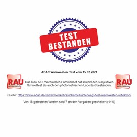 RAU Car hi-visibility safety vest for the whole family, 2 adult vests + 2 child vests.