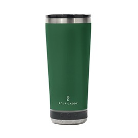 Go Caddy 18 oz Tumbler with Bluetooth Speaker, Insulated Stainless Steel Travel Cup with Lid, Hot & Cold Drink Thermos, Built-In Speaker, Rubber Base, Dark Green