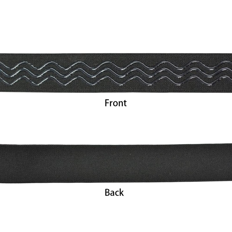 YANTAISIYU Black Elastic Band, 1 Inch x 6 Yard, Wavy-Shape