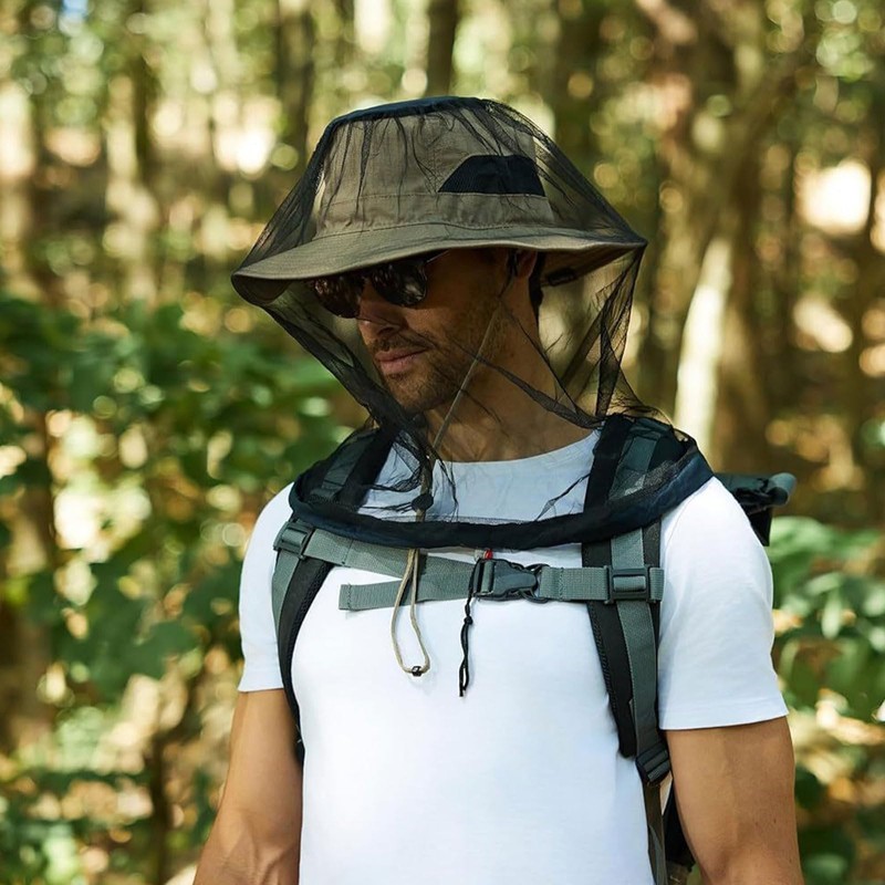 2 Pcs Midge Head Net, Nylon Mosquito Head Protecting Net,