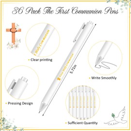 Frienda 36 Sets First Communion Favors for Guests 36 First Holy Communion Pens 36 Mini Rosary 36 Cross Bookmark 36 Organza Bags for Baptism Party Christian Gift