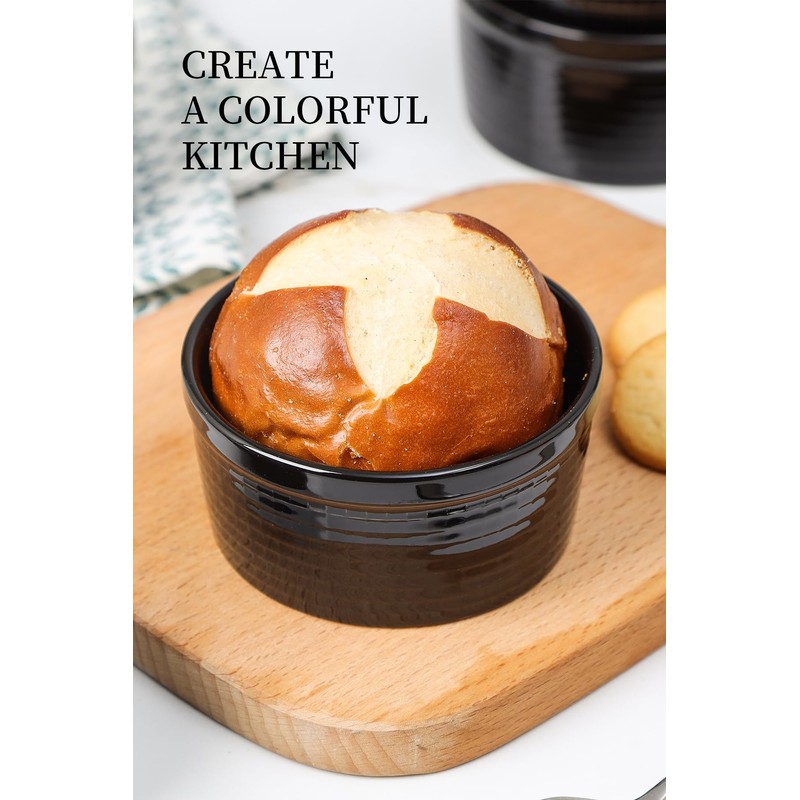 Yachi 6oz ramekins Oven Safe dessert bowls,Dipping sauce cups,Ceramic Creme