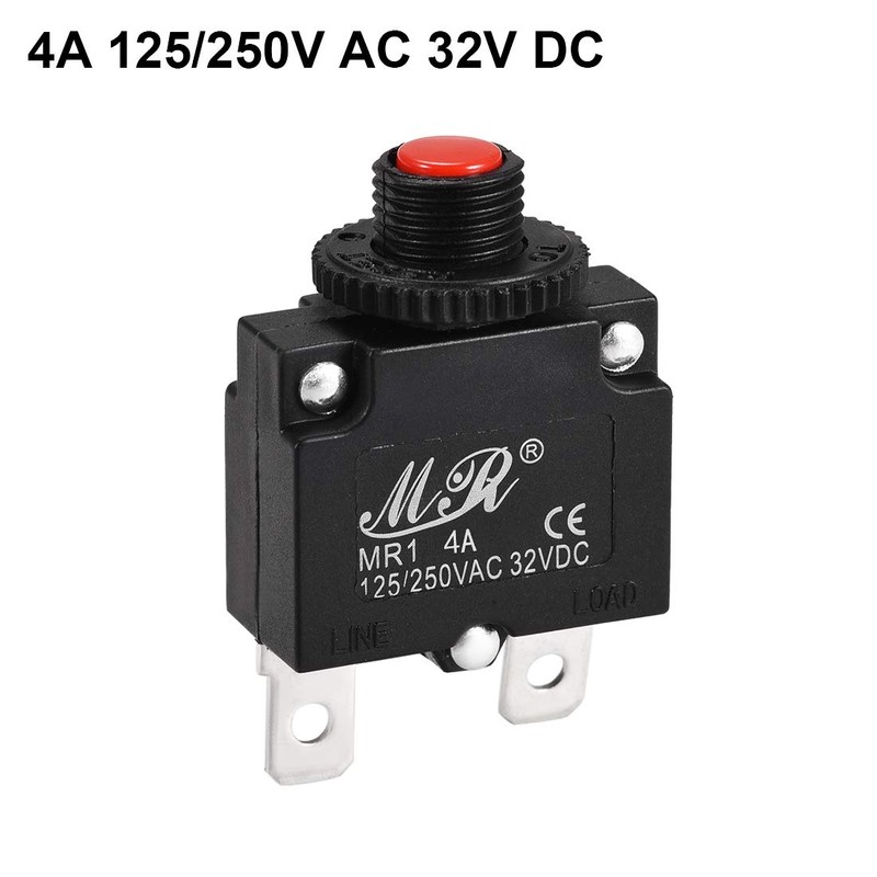 uxcell Thermal Circuit Breaker 125/250V AC Push Button Manual Reset