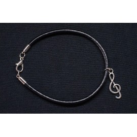 Miniblings Treble Clef Bracelet Pendant Lucky Bracelet Treble Clef Black – Fashion Jewellery Handmade – Ladies Girls Charm Bracelet, Metal, Without Stone