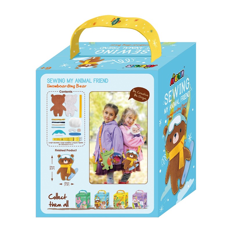Avenir 6301816 DIY Sewing Kit, Sewing Bear with Snowboard, Shoulder