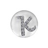 Quiges Women's Click Button 18 mm Chunk Silver-Plated Alphabet K