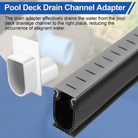 DEA Universal End Adapter for Deck Drain Fit for Stegmeier Channel Drain, Pool Frontier Deck Drain and Treadmaster Commercial Drain, Fit 1 1/2" Schedule 40 Pipe - White