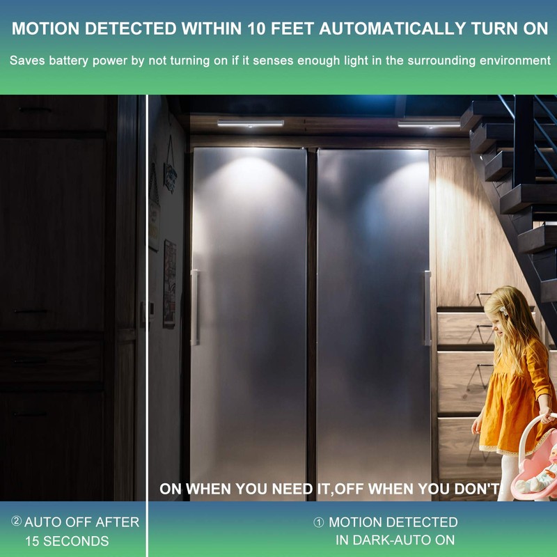 Closet Lights Motion Sensor 6 Pack Rechargeable, Wireless LED Under