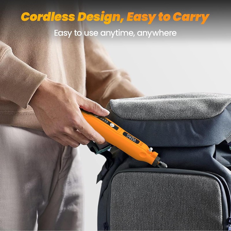 Vizag Mini Cordless Rotary Tool, USB Charging, 5-Speed Rotary Tool
