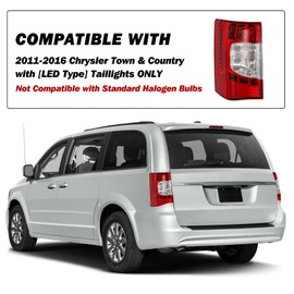 SOCKIR LED Tail Lights Assembly Compatible with 2011-2016 Chrysler Town and Country OE Replacement Taillights Left/Driver Side 5182531AD ‎5182531AE CH2800198