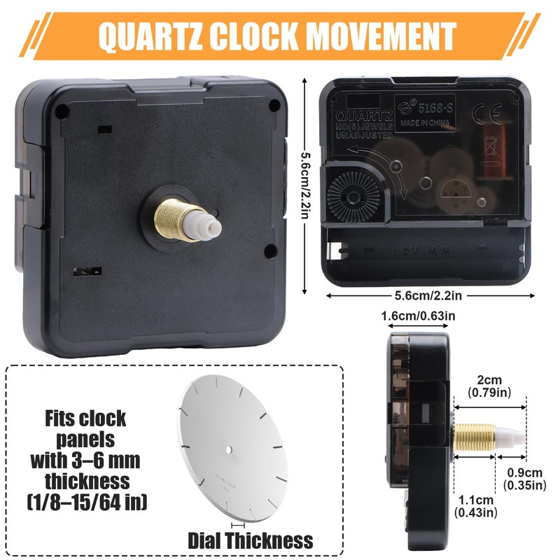 QLOUNI 16 Pack Quartz Clock Movement Mechanism Kit, Silent Sweep