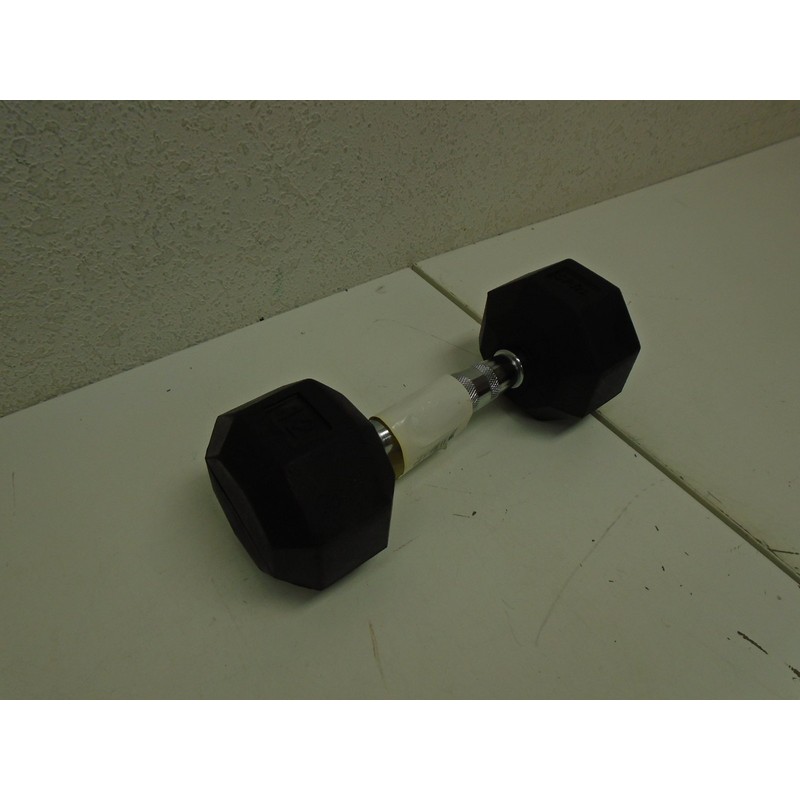 Dumbbells Hand Weights Set of 2 - Rubber Hex Chrome