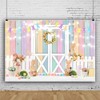 Chloroplastid Colorful Easter Backdrop with Spring Flowers, Easter Bunny Rabbits,