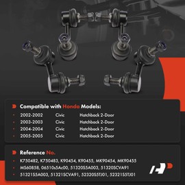 A-Premium Set of 4, Front & Rear Sway Bar Links Stabilizer Bar Links Kit, Compatible with Honda Civic 2002 2003 2004 2005